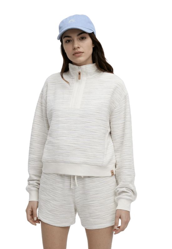 Tentree Elkhorn 1/4 Zip White Flash