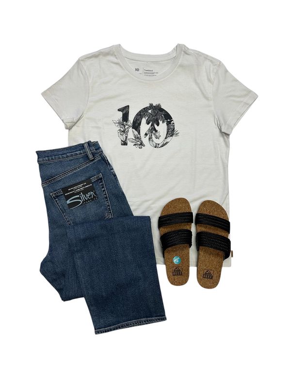 Tentree Haitian Foilage Logo Tee Undyed