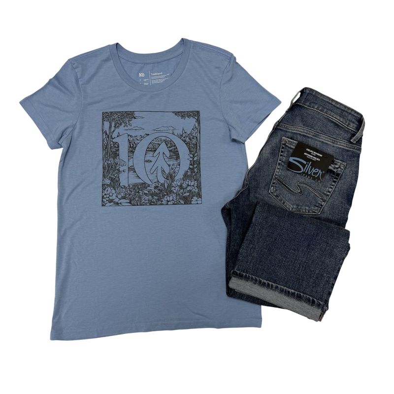 Tentree Lake Life Logo Tee Blue