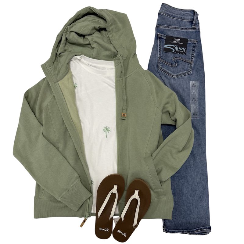 Tentree Elm Zip Hoodie Light Moss