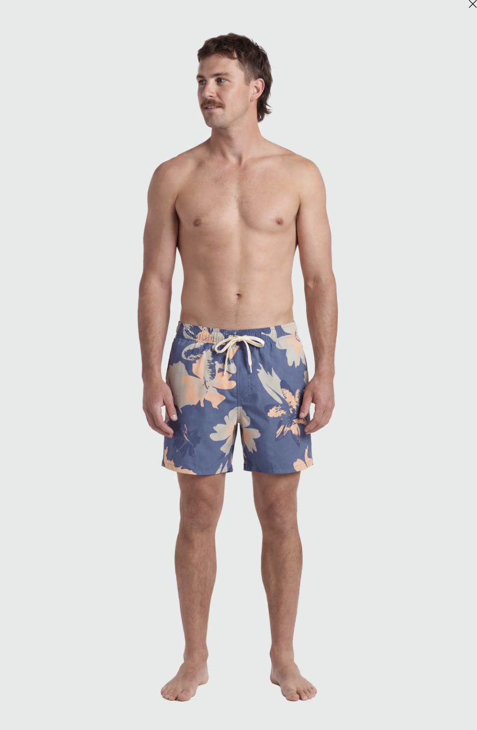 TEAMLTD Classic 6" Swim Short Blue Hibiscus