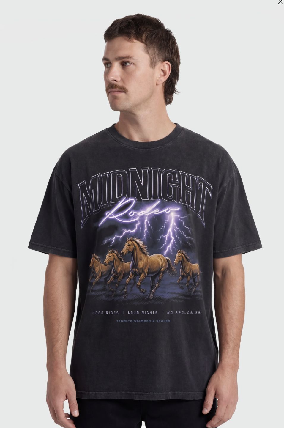 TEAMLTD Stampede Oversized Tee Acit BLK