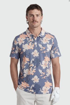 TEAMLTD Par Tee Polo Blue Hibiscus