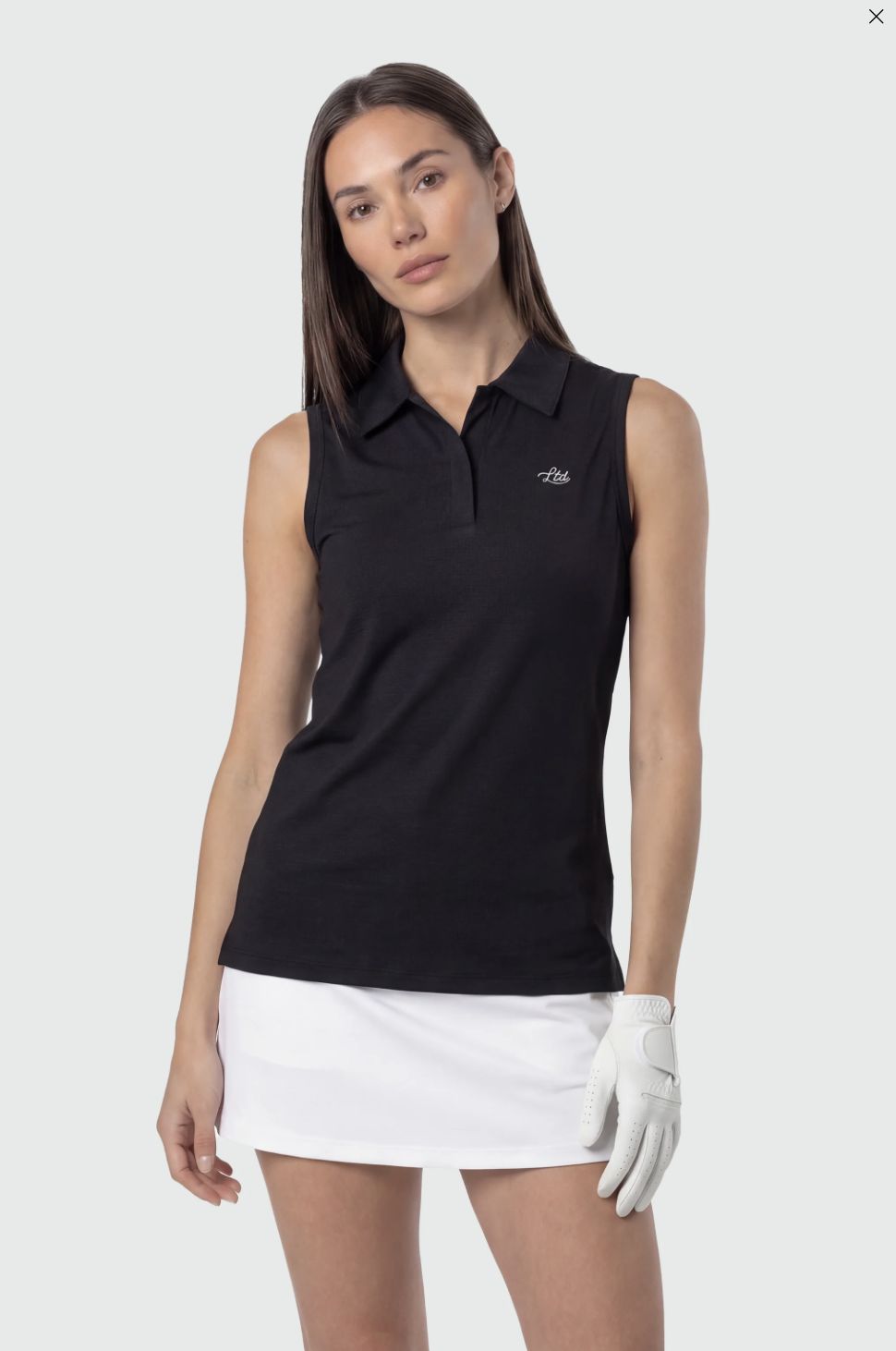 TEAMLTD Sleeveless Par Tee Polo Black