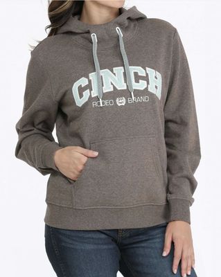 Cinch Womans Logo Hoodie Heather brown Tiffany