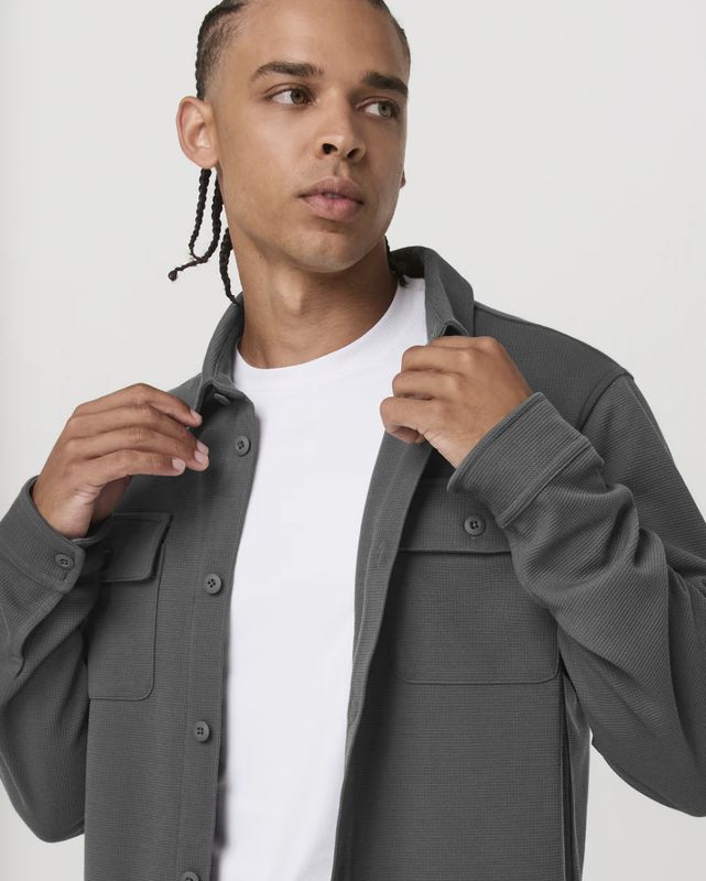 Vuori Waffle Shirt Jacket Dark Pewter