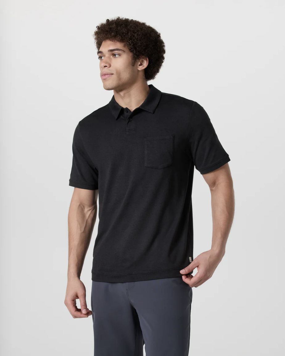 Vuori Short Sleeve Ponto Performance Polo Black Heather