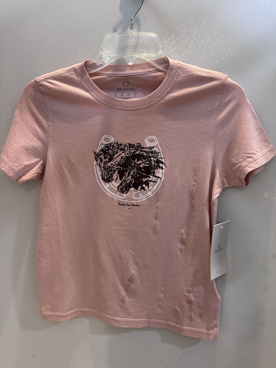 Brixton Pony Club Tee Silver Pink