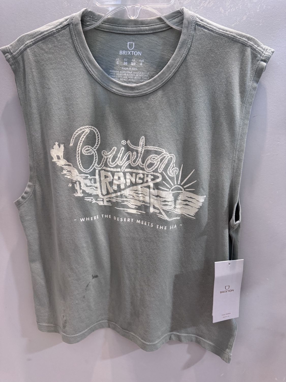 Brixton Ranch Mussle Tank Sage Green