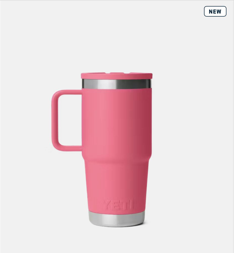 Yeti RAMBLER® 591 ML TRAVEL STRAW MUG  WITH COLOUR-MATCHED STRAW LID Trop Pink