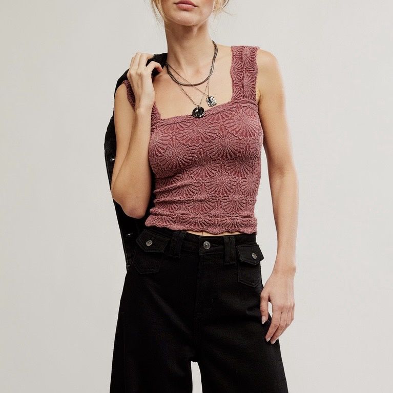 Free People Love Letter Cami Pomegranite