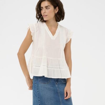 Kaffe Valerie Top Chalk