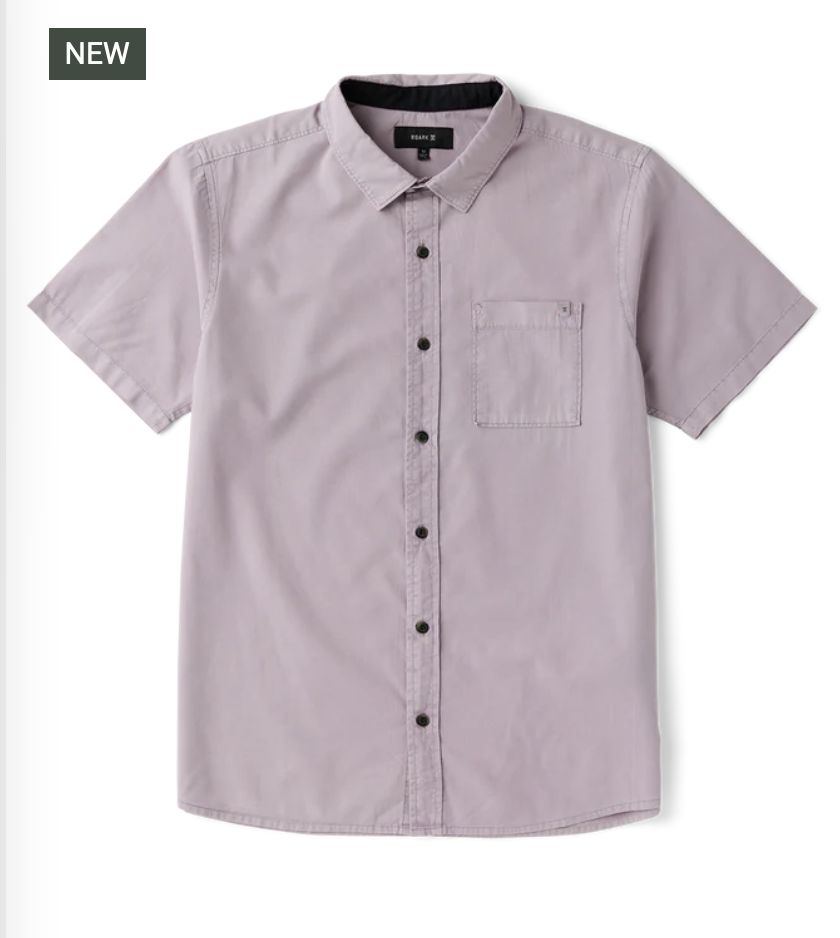Roark Made To Fade Short Sleeve Button Up Shirt Dusty Lilac