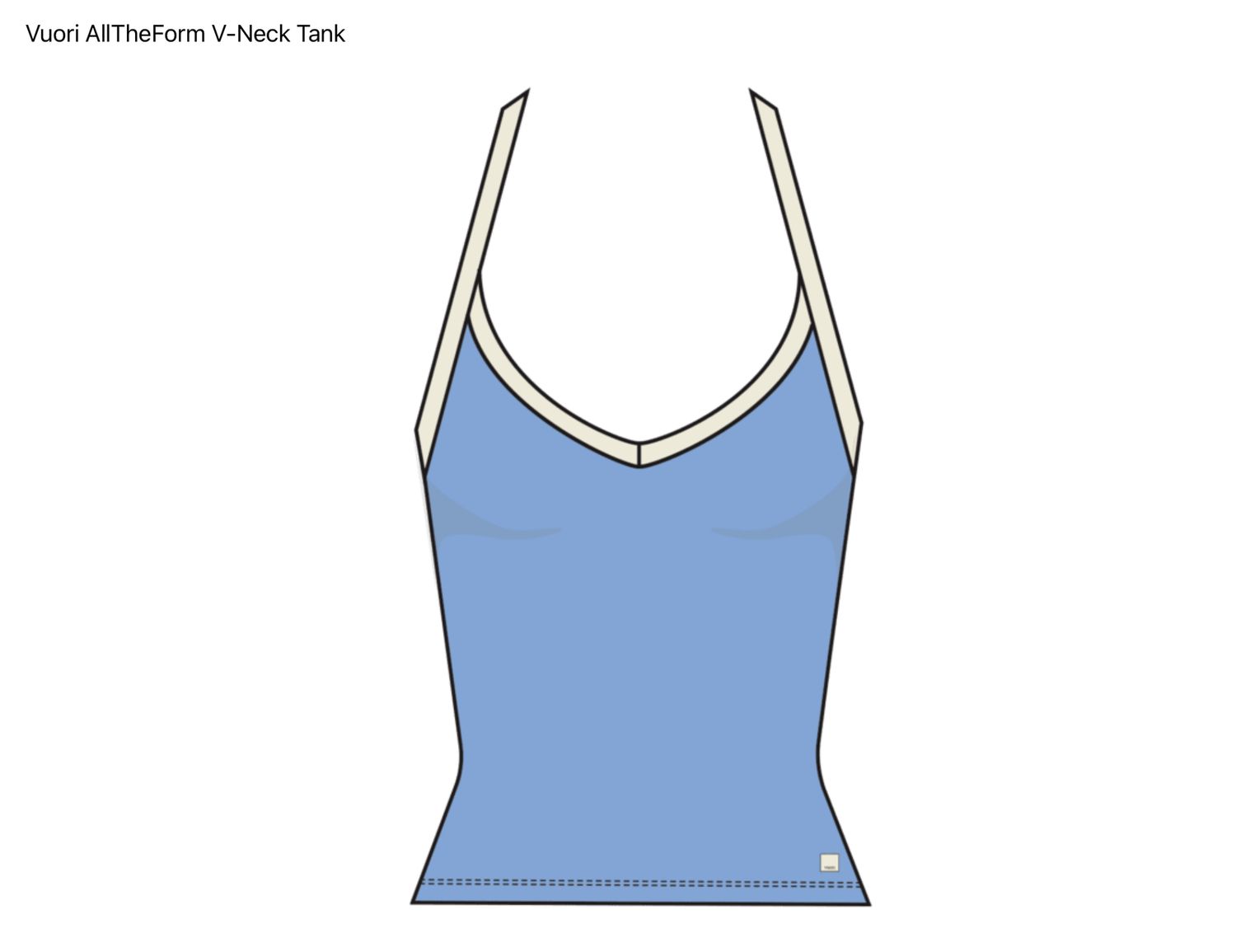 Vuori AllTheForm Vneck Tank Sea Folly