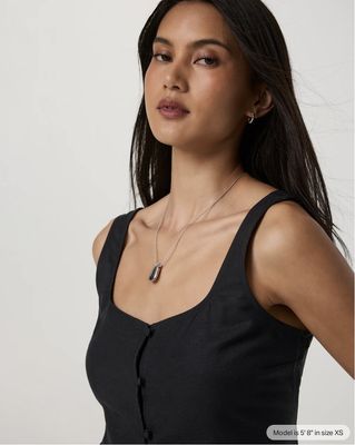 Vuori Trestles Twill ButtonFront Top Black