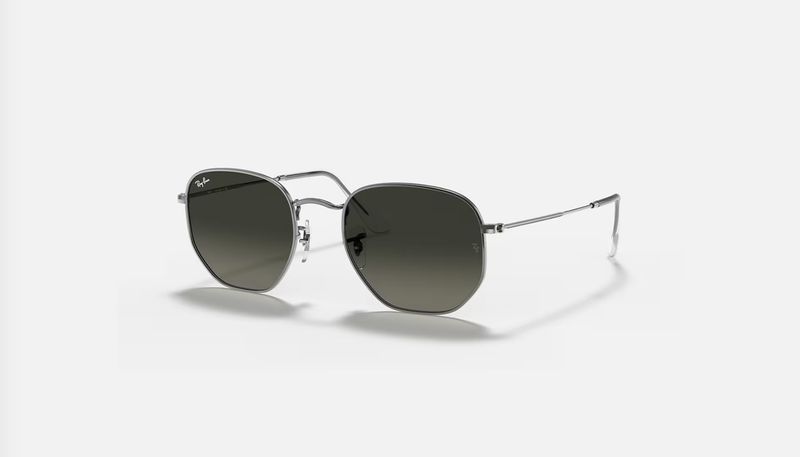 Rayban HEXAGONAL FLAT LENSES Polished Gunmetal Grey Gradient