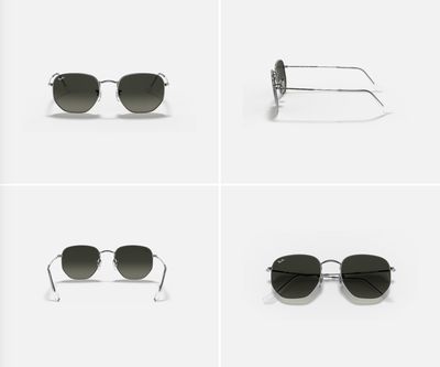 Rayban HEXAGONAL FLAT LENSES Polished Gunmetal Grey Gradient
