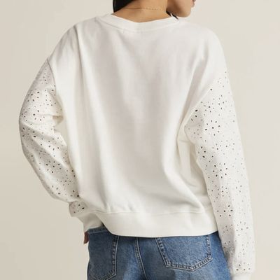 Z Supply Mosiac Eyelet Sweatshirt