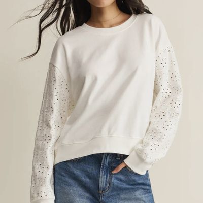 Z Supply Mosiac Eyelet Sweatshirt