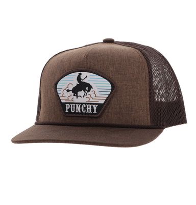 HOOEY "CAVVY" PUNCHY HAT BROWN W/MULTI COLOR PATCH