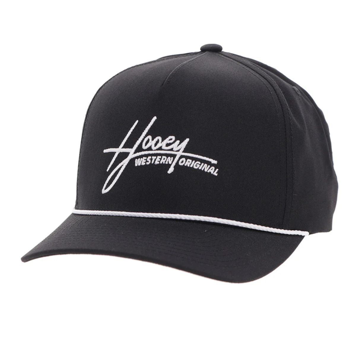 HOOEY "MARK OUT" HAT BLACK W/WHITE STITCHING