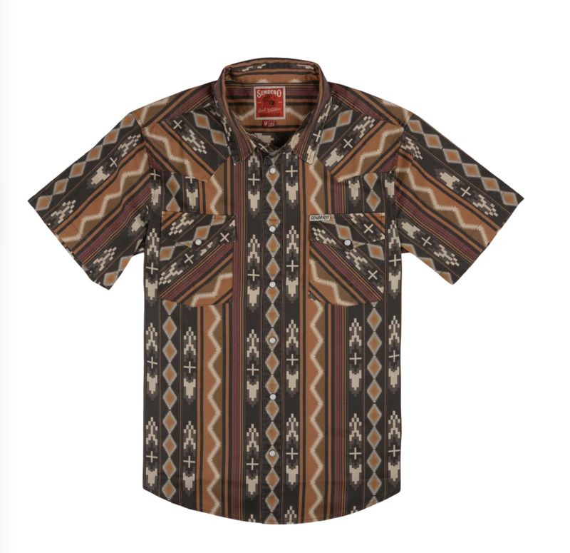 Sendero THE WYATT PEARL SNAP SHORT SLEEVE PRINT SHIRT Tempe Stripe