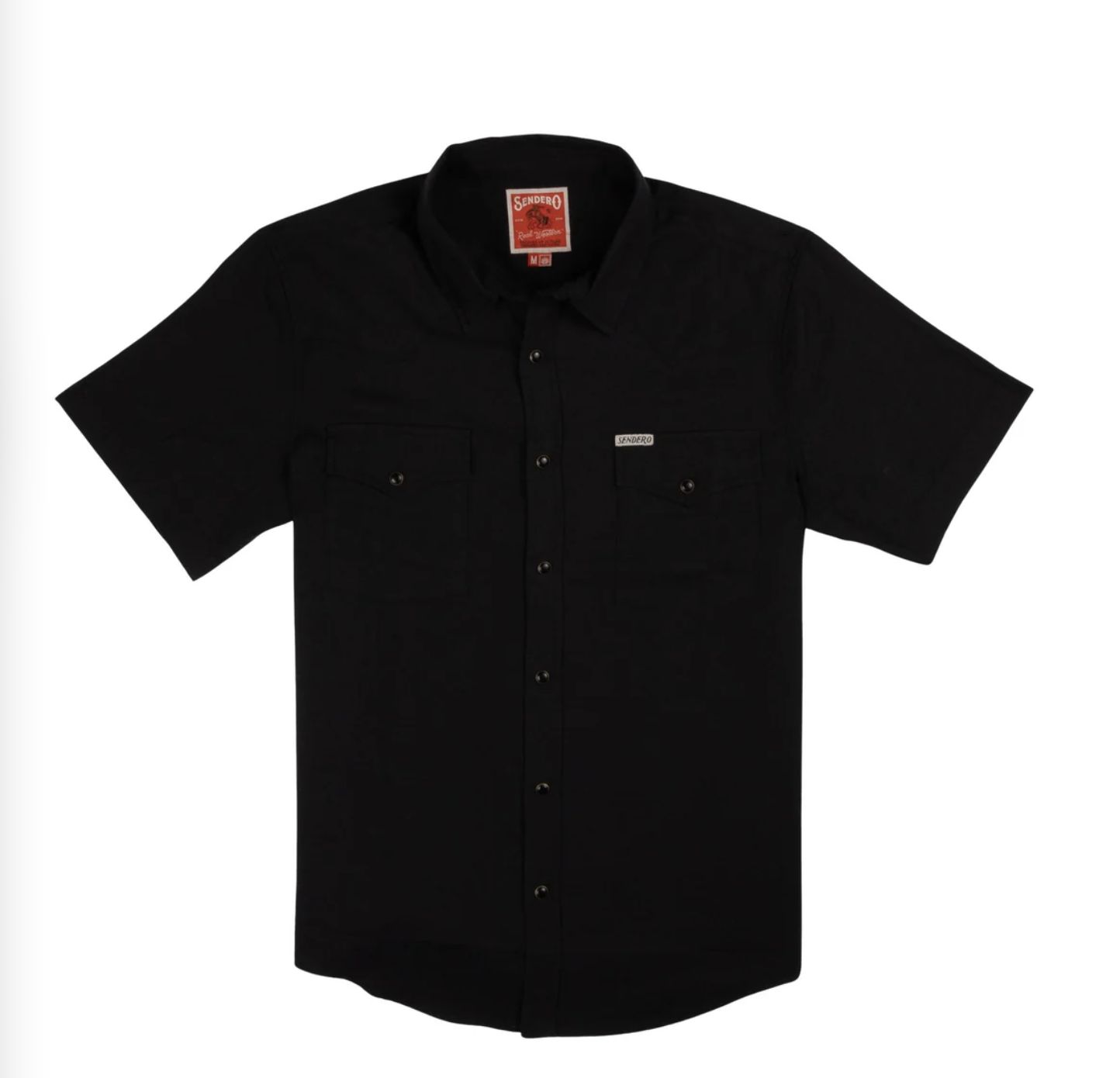 Sendero THE WYATT PEARL SNAP SHORT SLEEVE SOLID SHIRT Black