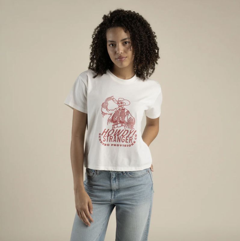 Sendero Howdy Stranger Boxy Tee White