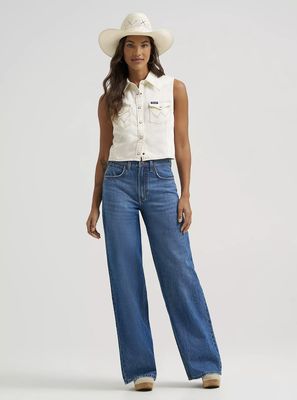 Wrangler  SLEEVELESS DENIM SNAP SHIRT