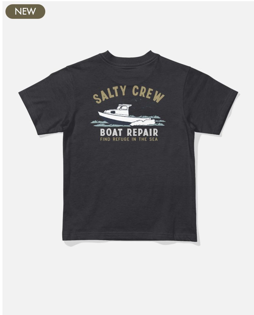 Salty Crew Boat Repair Toddler Tee - Black