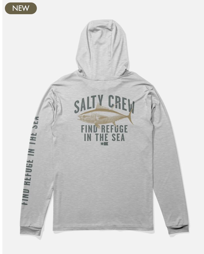 Salty Crew Bitmap Boys Hood Sunshirt - Gray