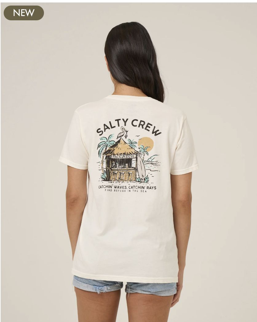 Salty Crew Beach Hut Boyfriend Tee - Off White