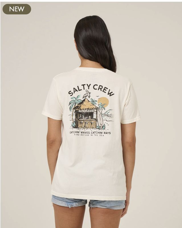 Salty Crew Beach Hut Boyfriend Tee - Off White