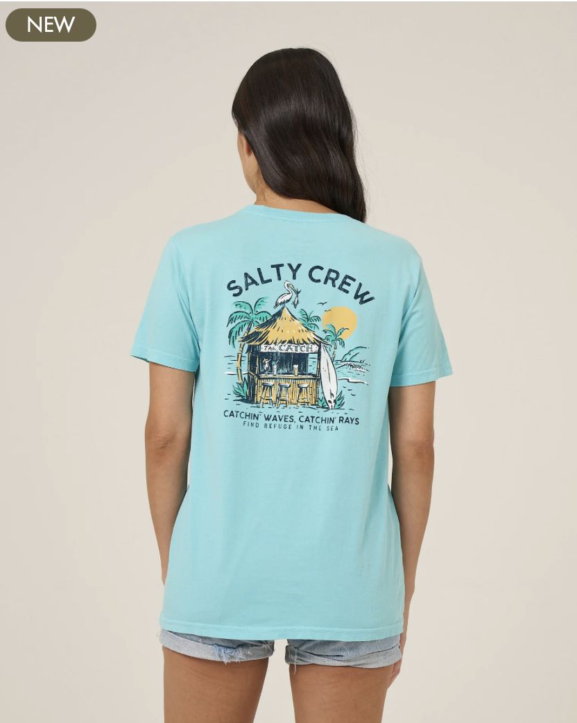 Salty Crew Beach Hut Boyfriend Tee - Aquamarine