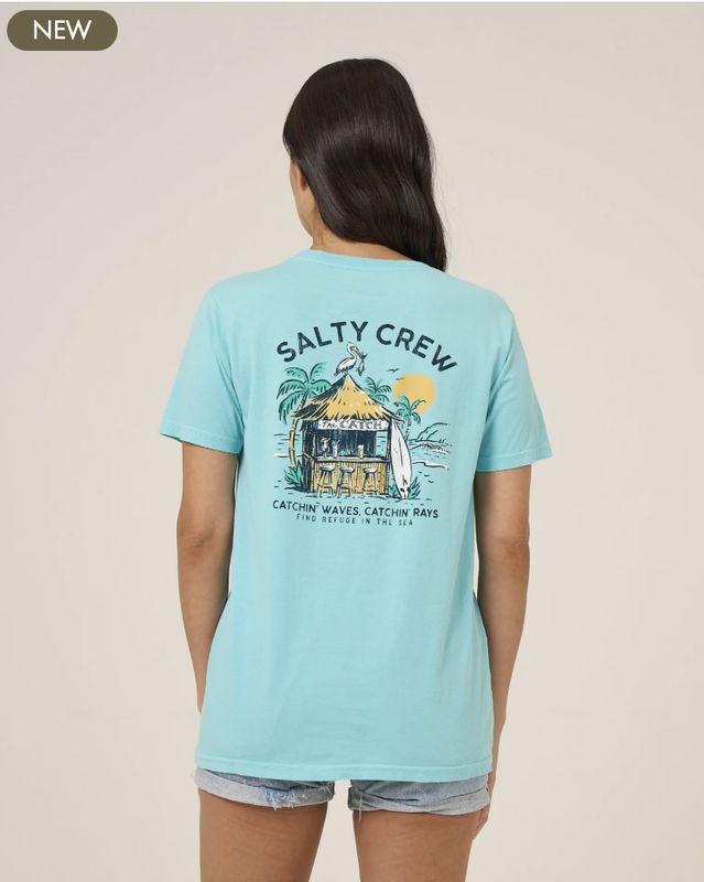 Salty Crew Beach Hut Boyfriend Tee - Aquamarine