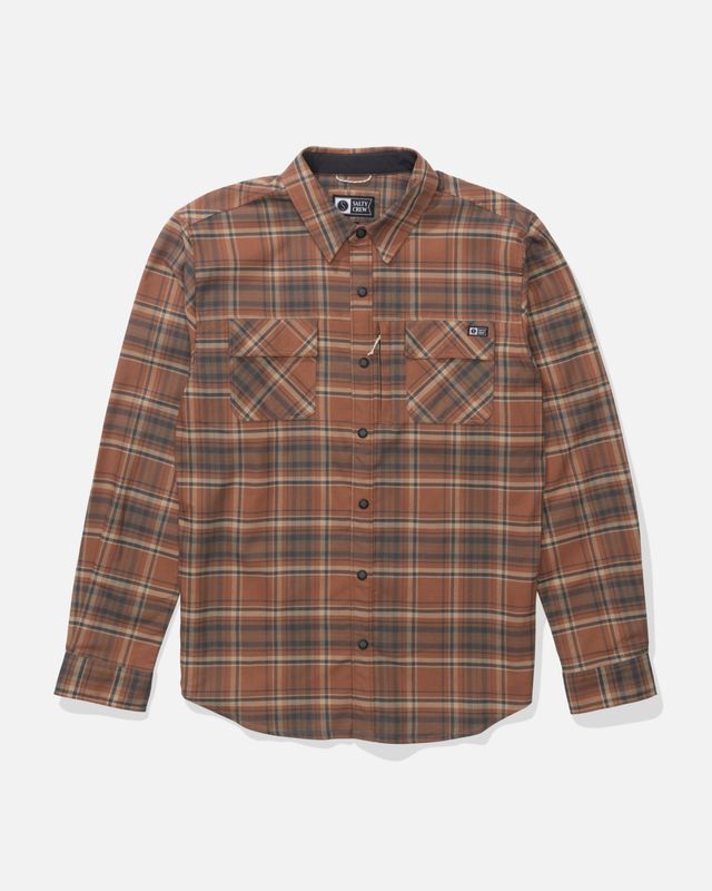 Salty Crew FATHOM LS TECH FLANNEL Russet