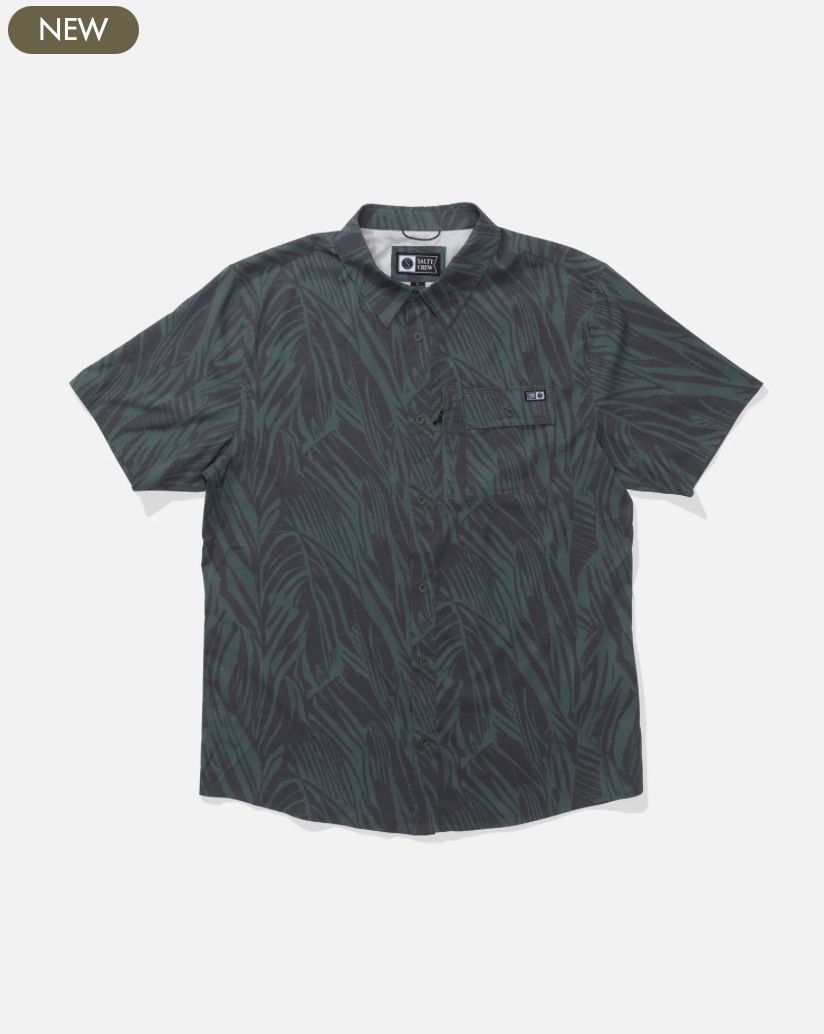 Salty Crew Flagship UV Button Up - Washed Green