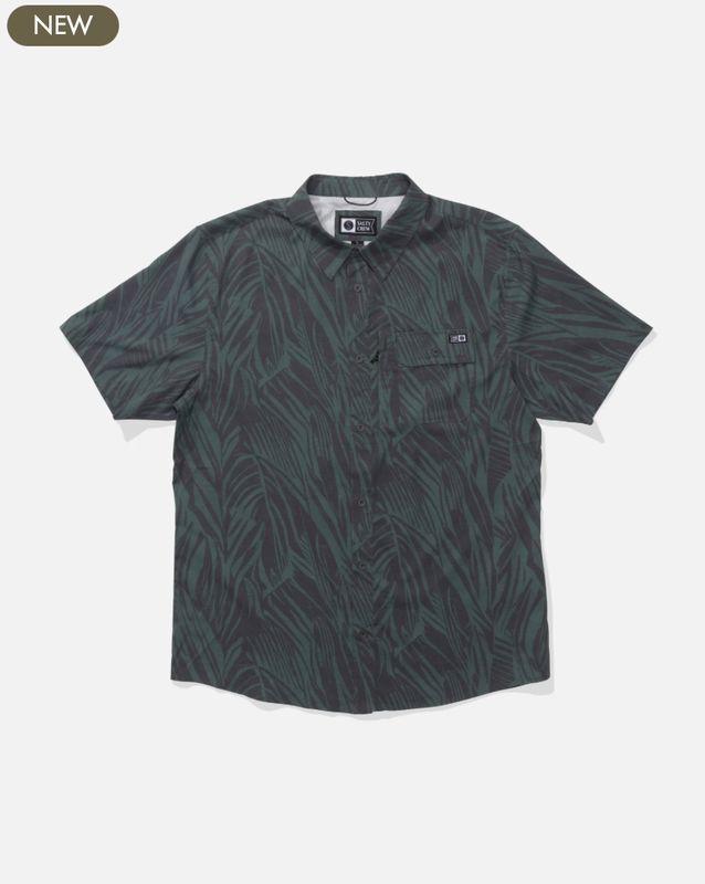 Salty Crew Flagship UV Button Up - Washed Green