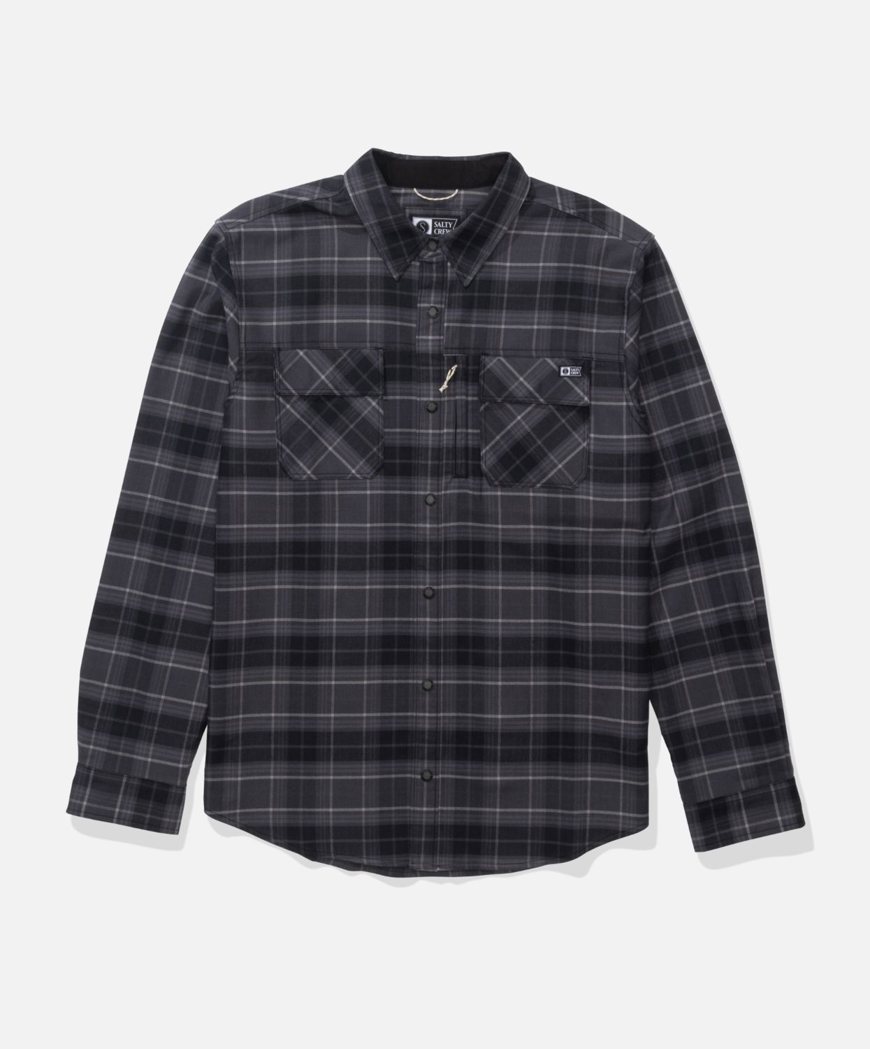Salty Crew FATHOM LS TECH FLANNEL BLK GRY