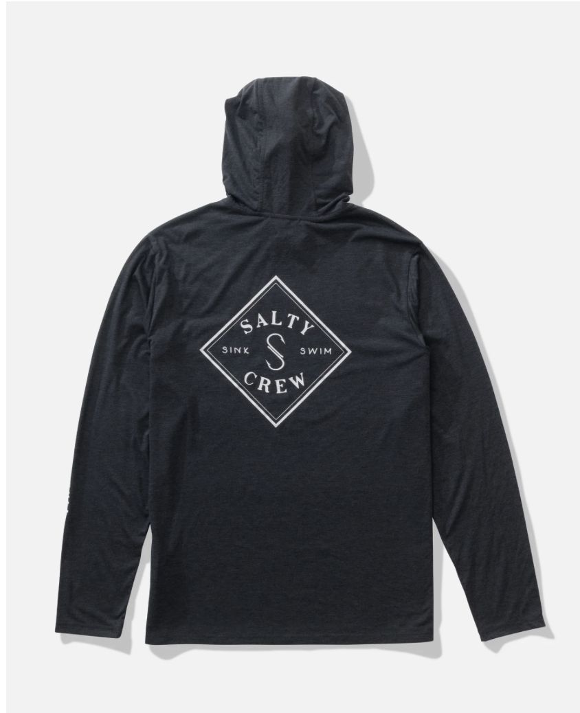Salty Crew Tippet Pocket UV Hoodie - Black Heather