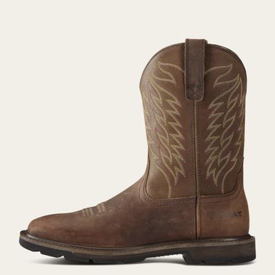 Ariat Groundbreaker Wide Square Toe Steel Toe Work Boot Brown