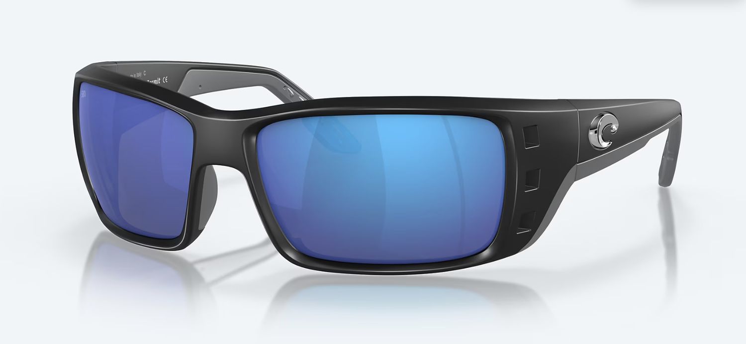 Costa Permit Matte Black Blue Mirror Polarized Glass