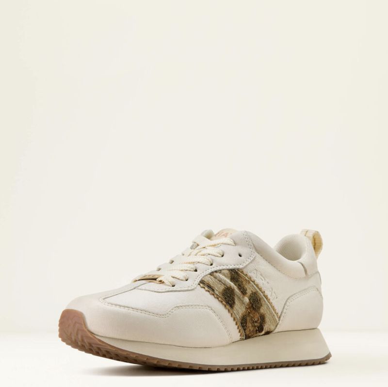Ariat Ranch Runner Shoe BRIGHT CREAM|GILDED LEOPARD HAIR ON