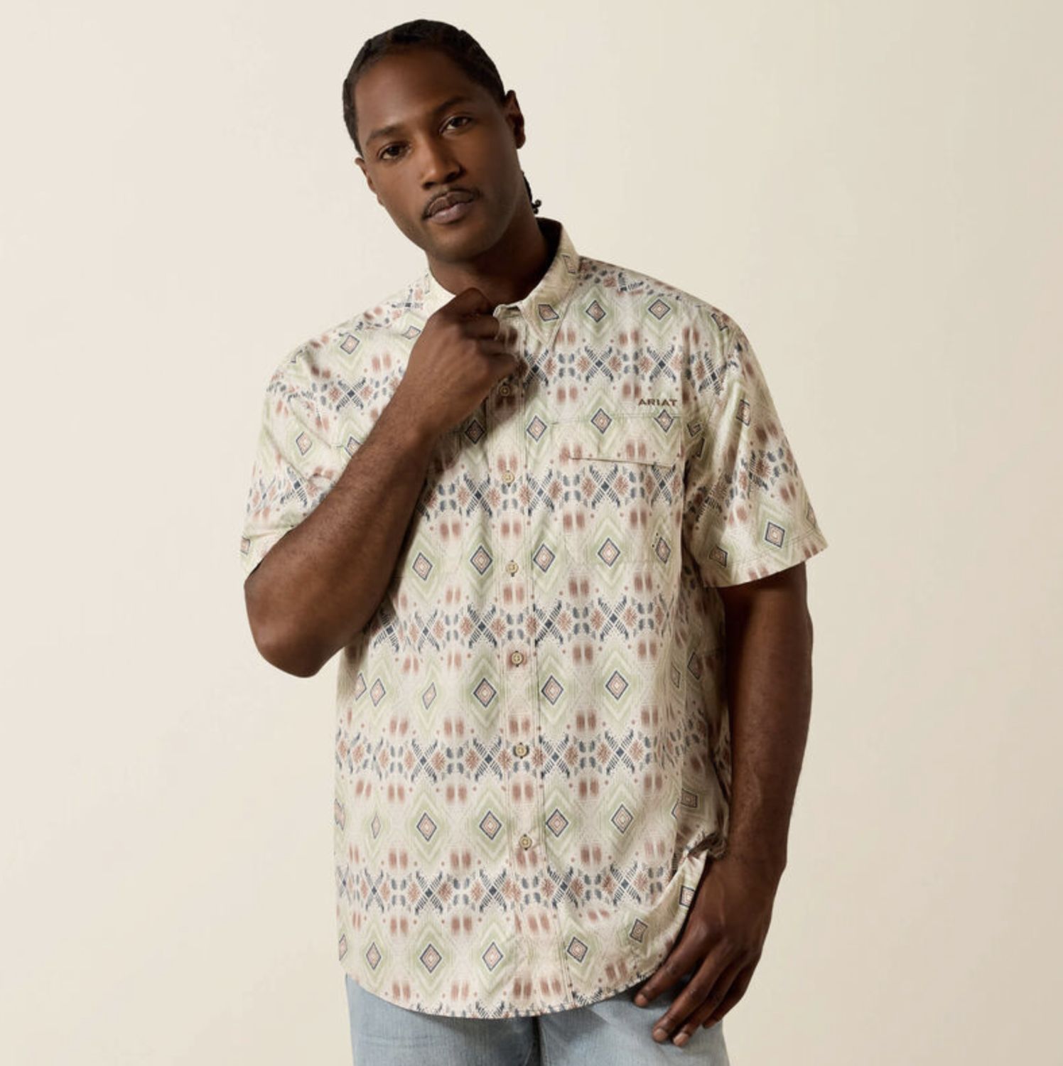 Ariat Printed VentTEK Outbound Classic Fit Shirt Moonbeam