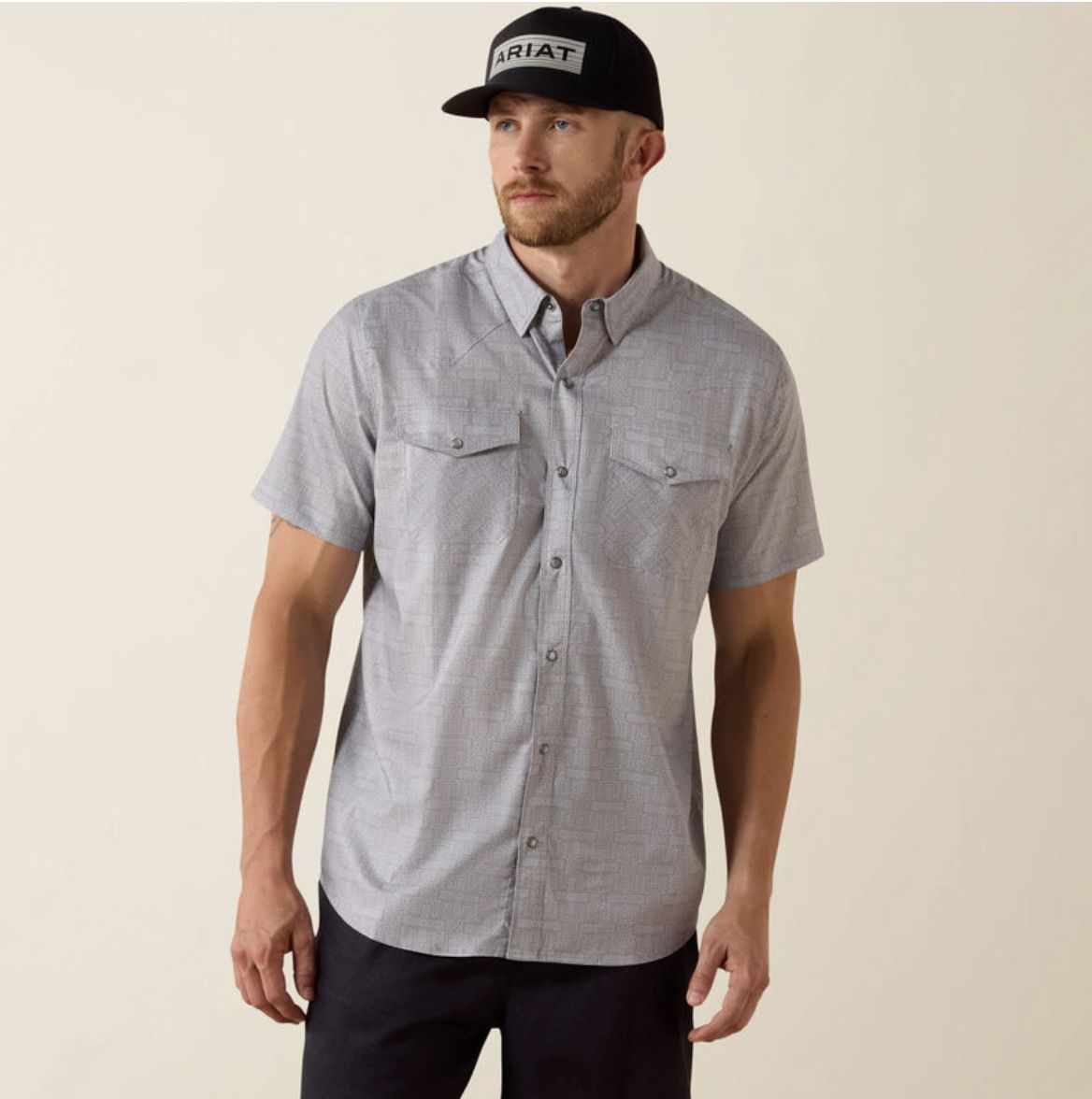 Ariat Printed VentTEK Western Fitted Snap Shirt Sky Rocket
