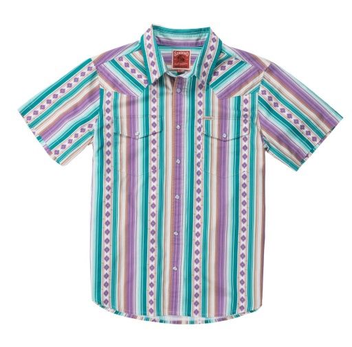 Sendero SERAPE PEARL SNAP SHORT SLEEVE, Colour: SPRING SAGE, Size: Medium