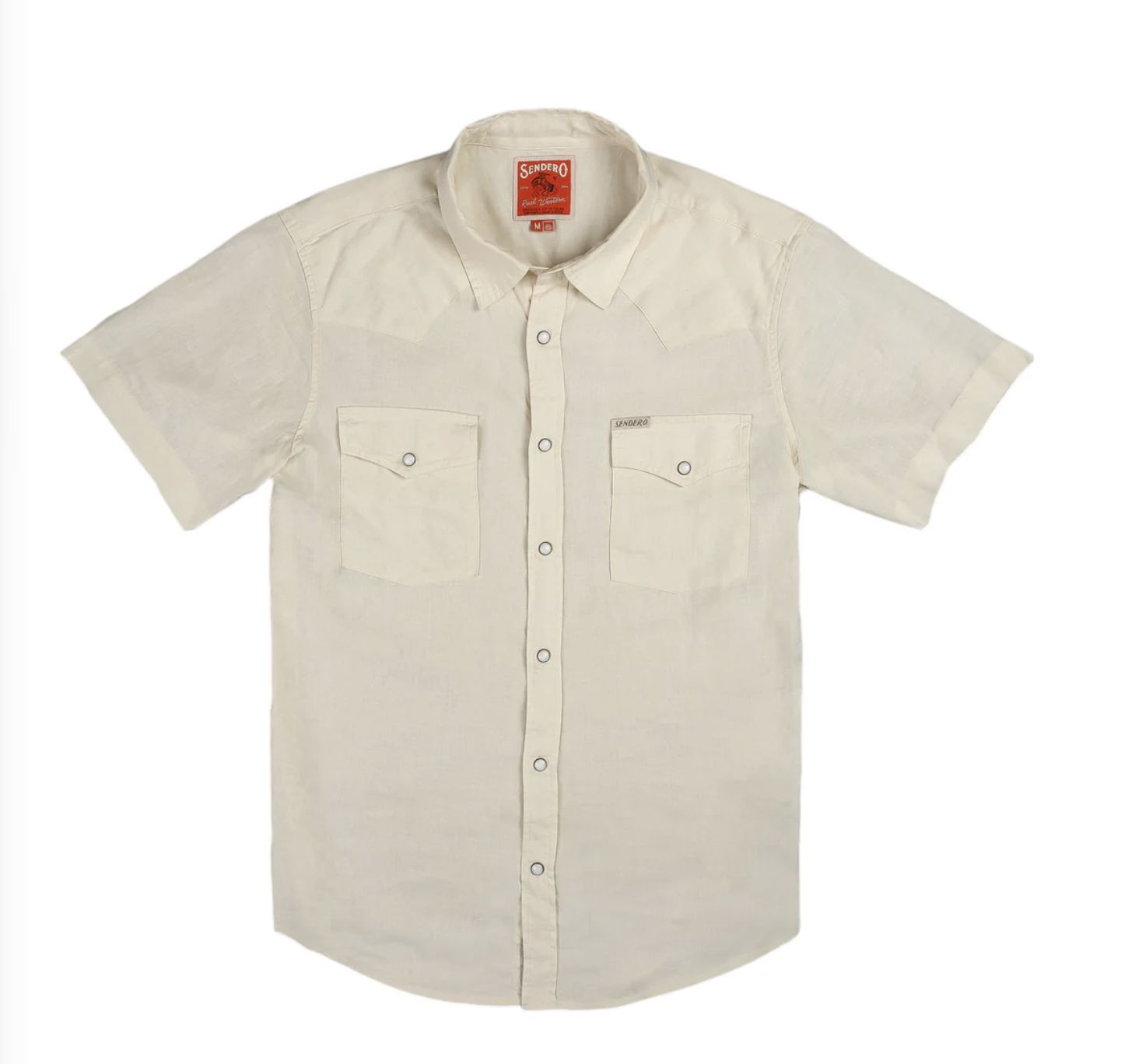 Sendero THE WYATT PEARL SNAP SHORT SLEEVE SOLID SHIRT Vintage White