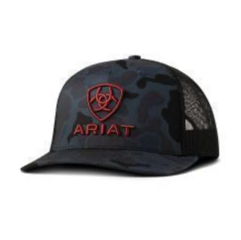 ARIAT MENS CAP R112 SNAPBACK CAMO 3D EMBROIDERED LOGO NAVY