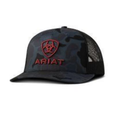 ARIAT MENS CAP R112 SNAPBACK CAMO 3D EMBROIDERED LOGO NAVY