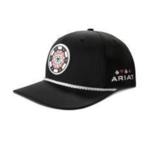 ARIAT MENS CAP SNAP BACK POKER CHIP PATCH BLACK